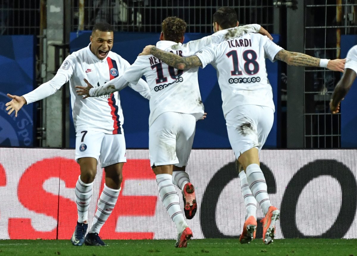 PSG - Montpellier. Marcaron Neymar, Mbappé e Icardi