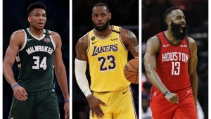 LeBron, Harden y Giannis